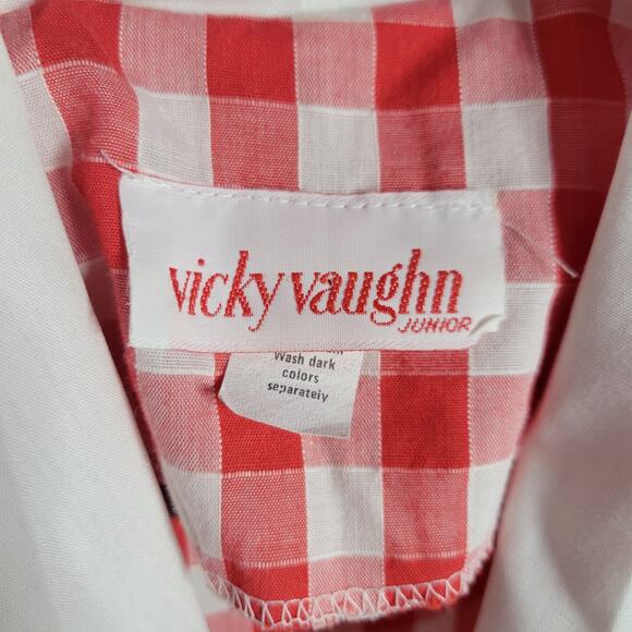VTG Vicky Vaughn Red & White Checkered Picnic Dress - Picture 5 of 6